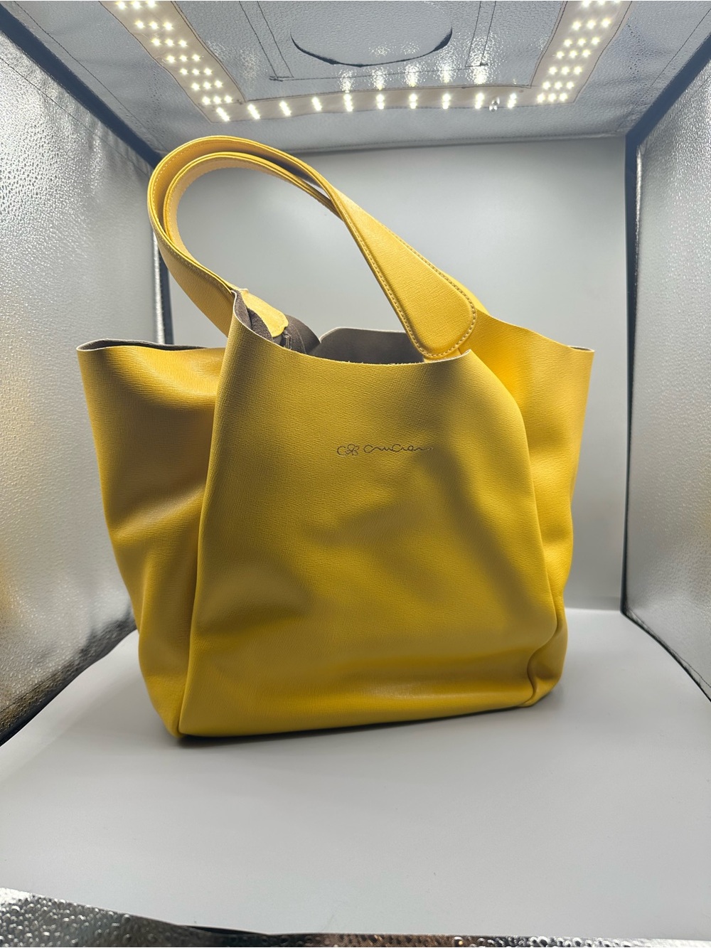 Cruciani Yellow Leather Tote